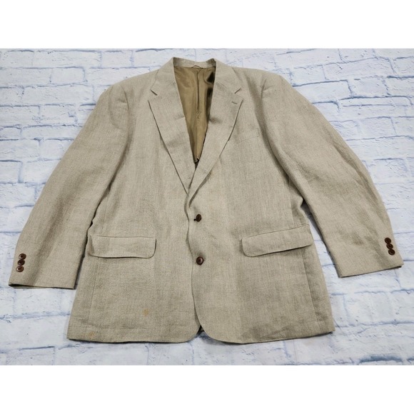 J Crew MENS 44R 100% Linen Unconstructed Jacket Blazer VINTAGE MADE USA Oarsman